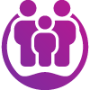 Purple family figures button