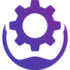 blue cog icon for settings