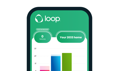 Loop app screen of carbon calculator bar graph