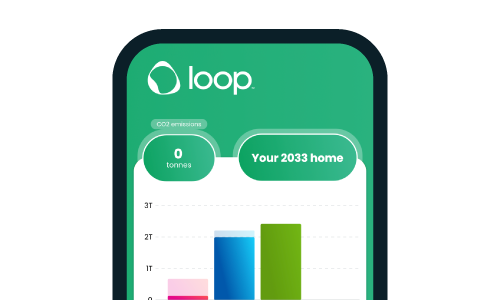 Loop app screen of carbon calculator bar graph