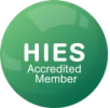 Green circular HIES accredited member logo