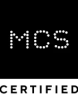Black square with the letters saying MCS certified